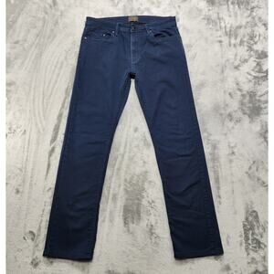 Jachs Pants Mens 32/32 Blue Straight Fit Stretch Twill Traveler 5 Pocket Casual
